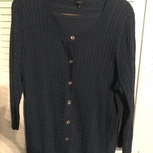 Talbots Sailor blue button down cardigan
